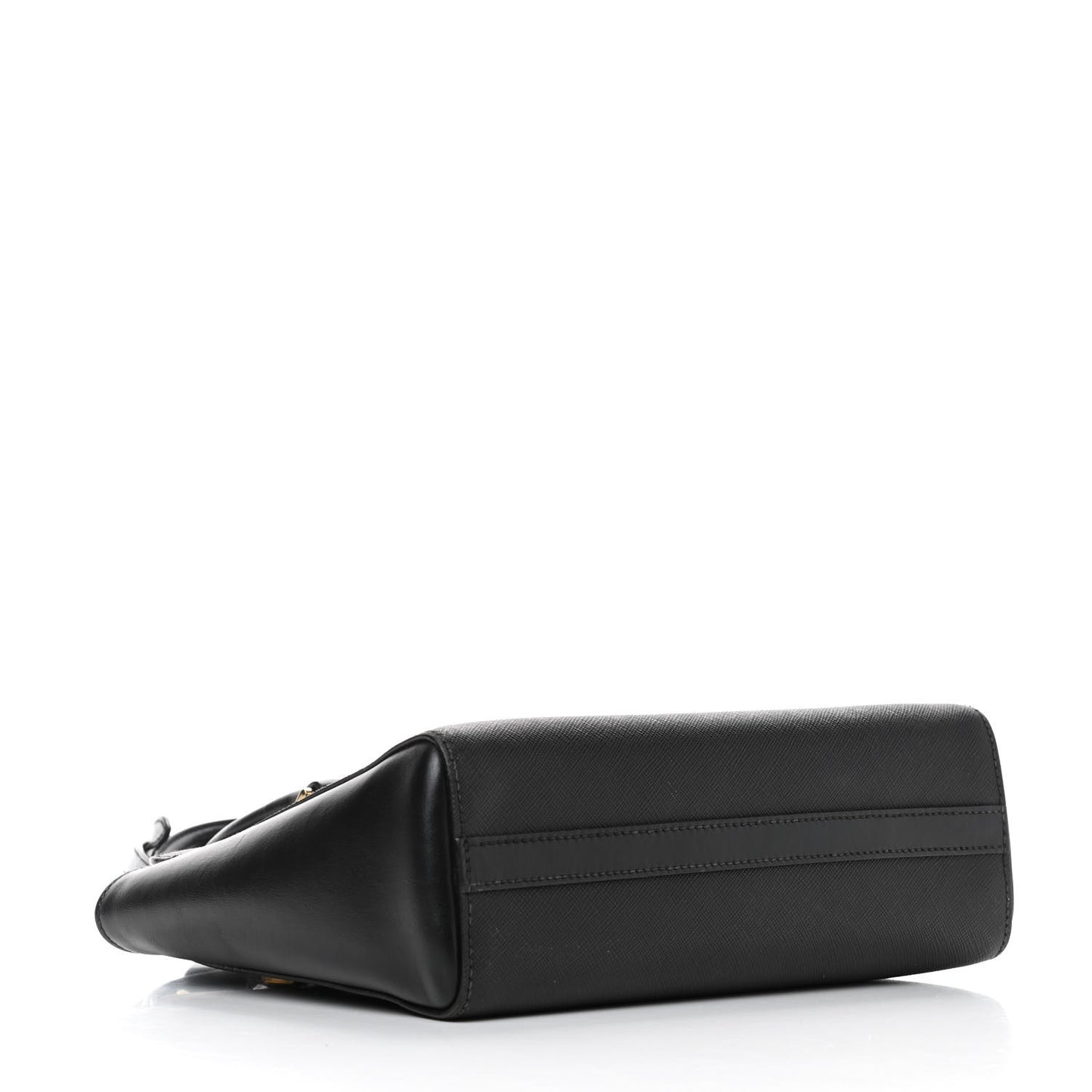 Saffiano Soft Calfskin Small Zippered Tote Black