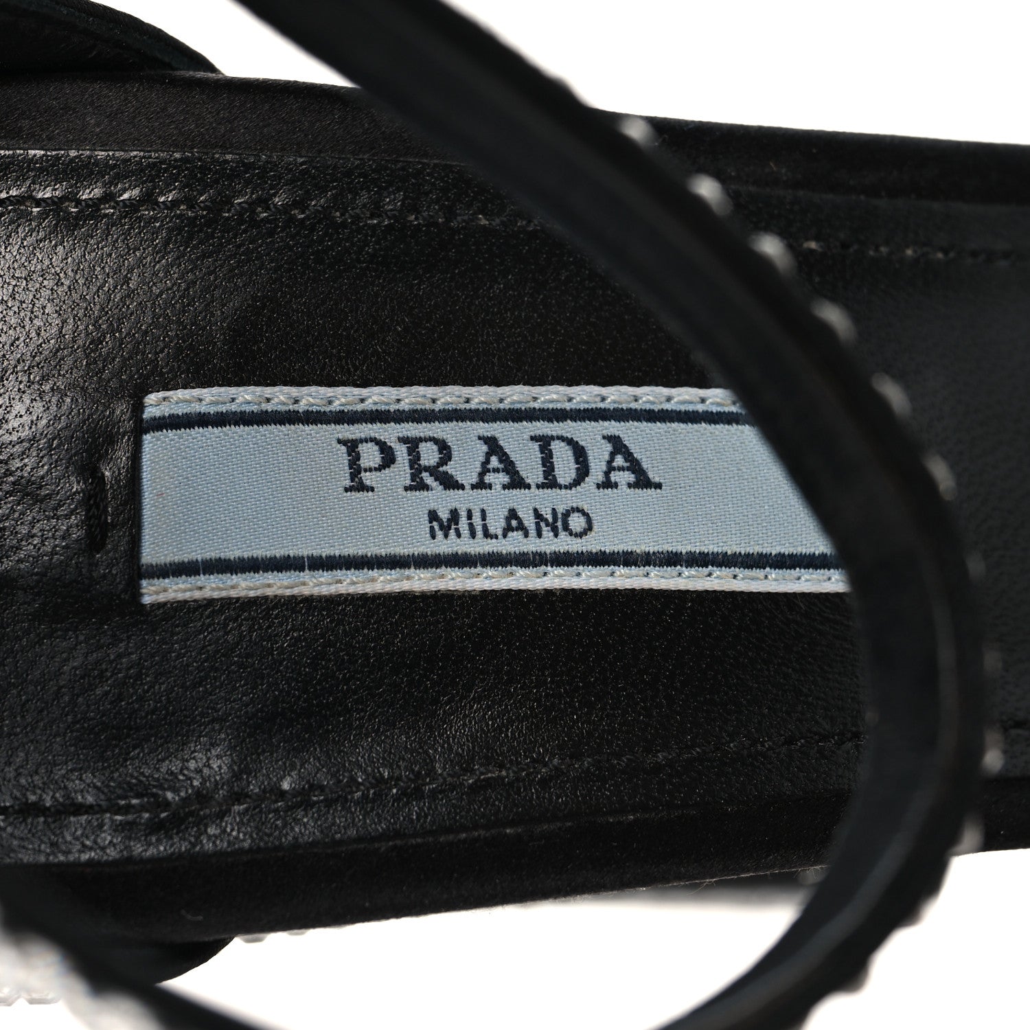 Prada Satin Crystal Triangle Logo 40/135mm Platform Sandals 37 Cristal 8 of 9