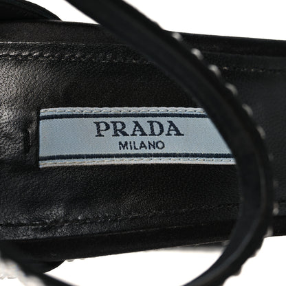 Prada Satin Crystal Triangle Logo 40/135mm Platform Sandals 37 Cristal 8 of 9