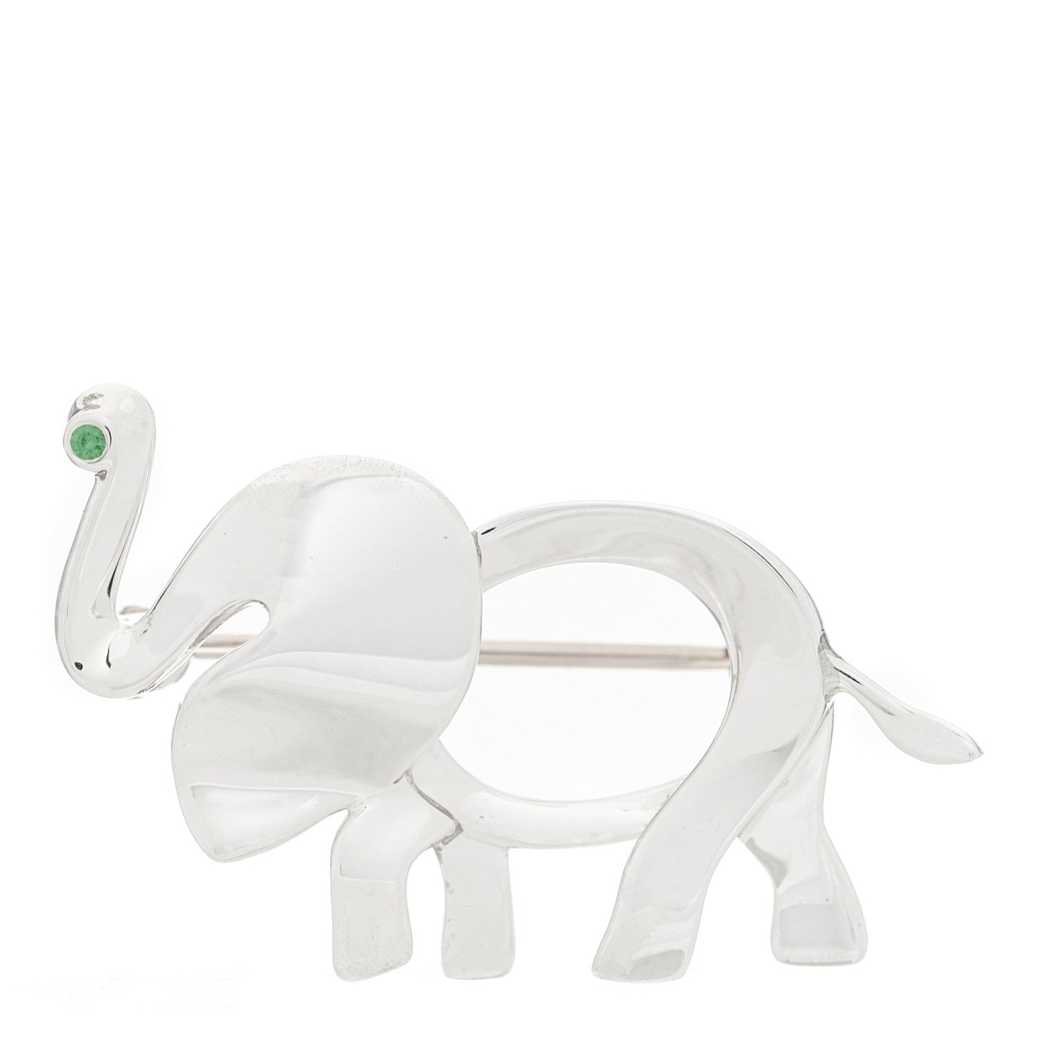 Tiffany Sterling Silver Tsavorite Save the Wild Elephant Brooch 1 of 5