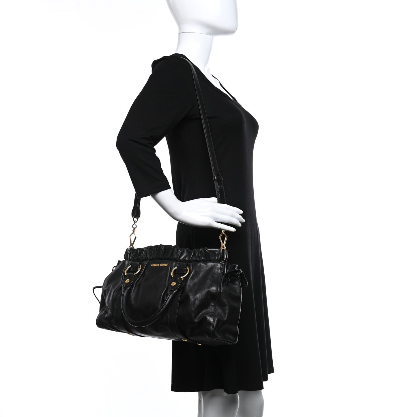 Vitello Lux Top Handle Satchel Black