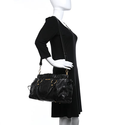 Miu Miu Vitello Lux Top Handle Satchel Black 2 of 10
