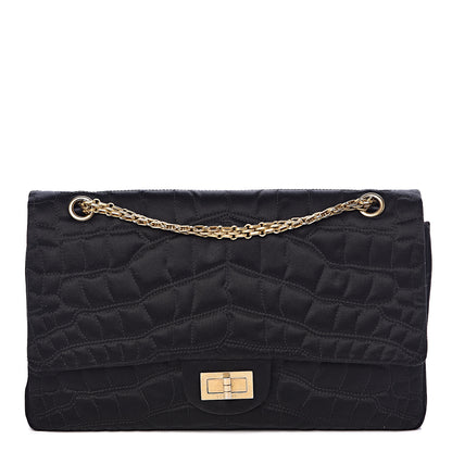 Chanel Satin Coco's Croc 2.55 Reissue 227 Flap Black 1 of 10