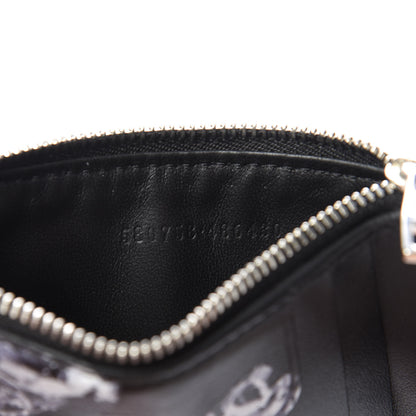 Alexander McQueen Calfskin Skull Rose 5 Fragments Zip Pouch Card Holder Black 6 of 7