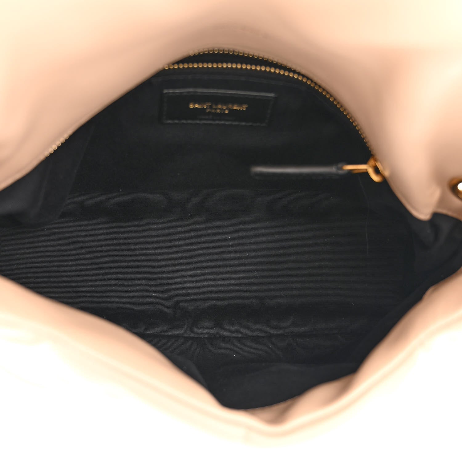 Saint Laurent Lambskin Quilted Small Loulou Puffer Monogram Chain Satchel Dark Beige 5 of 10