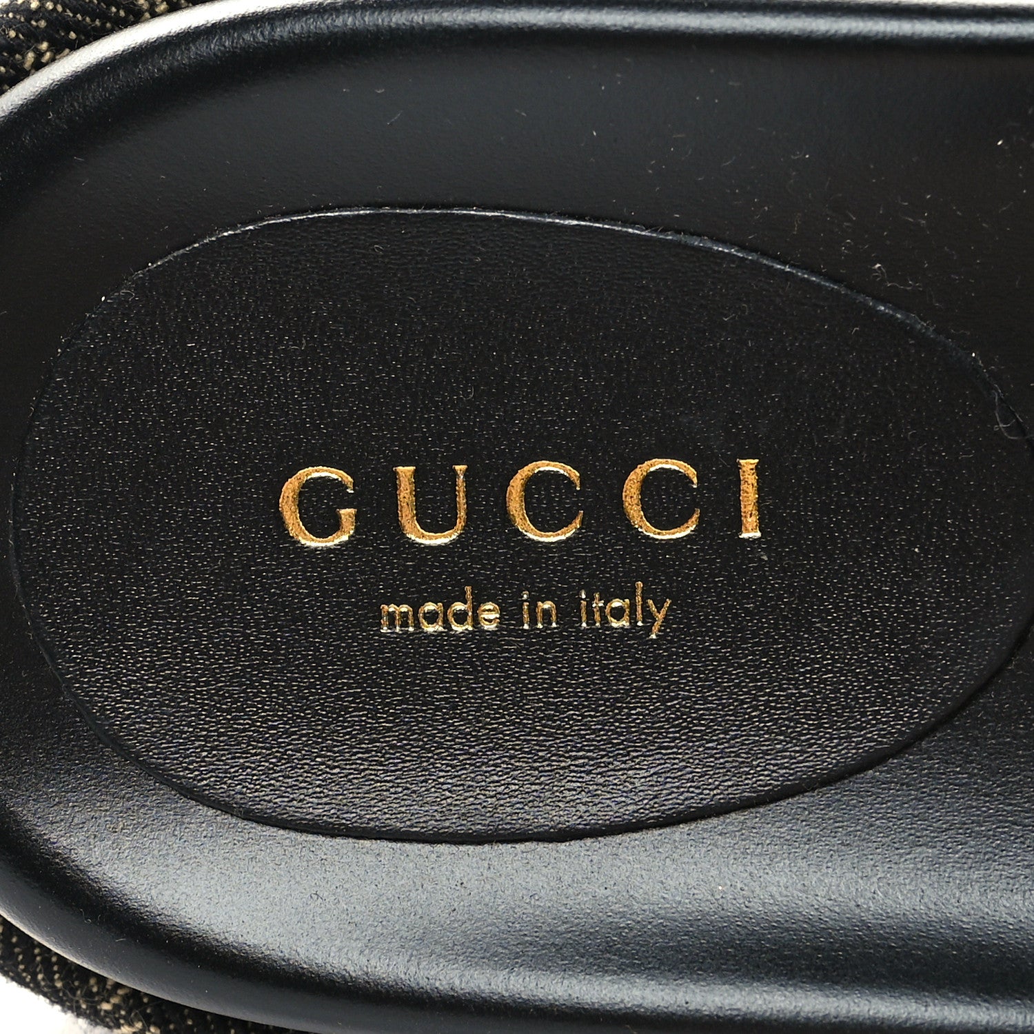 Gucci Jacquard Black Denim GG Monogram Angelina Platform 55mm Slide Sandals 35 Black Ivory 8 of 9