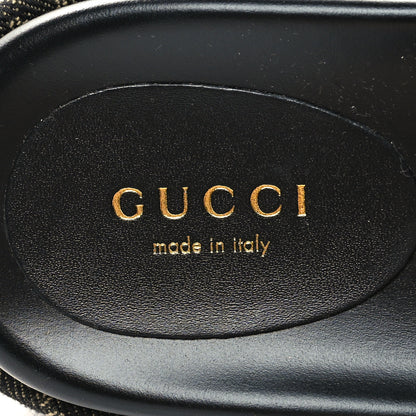 Gucci Jacquard Black Denim GG Monogram Angelina Platform 55mm Slide Sandals 35 Black Ivory 8 of 9