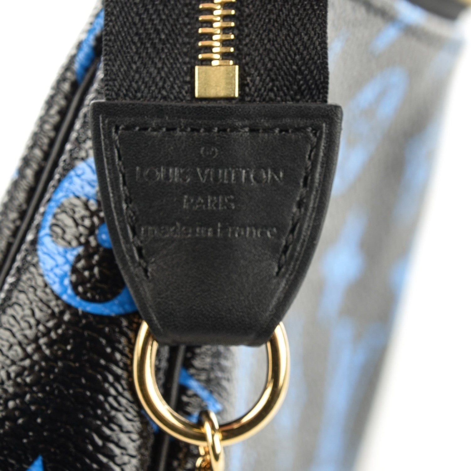 Louis Vuitton Colored Monogram Mini Pochette Accessories Blue Black 8 of 8