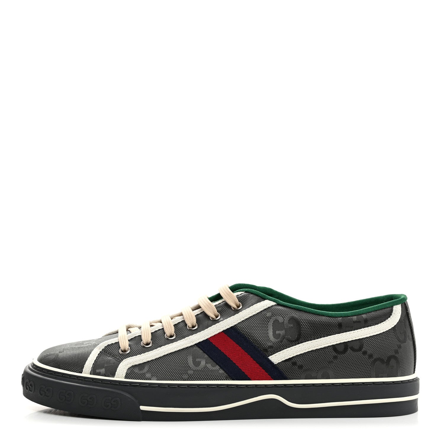 Gucci Econyl Nylon Web Monogram Off The Grid Mens 1977 Tennis Sneakers 12  12 Dark Grey 1 of 8