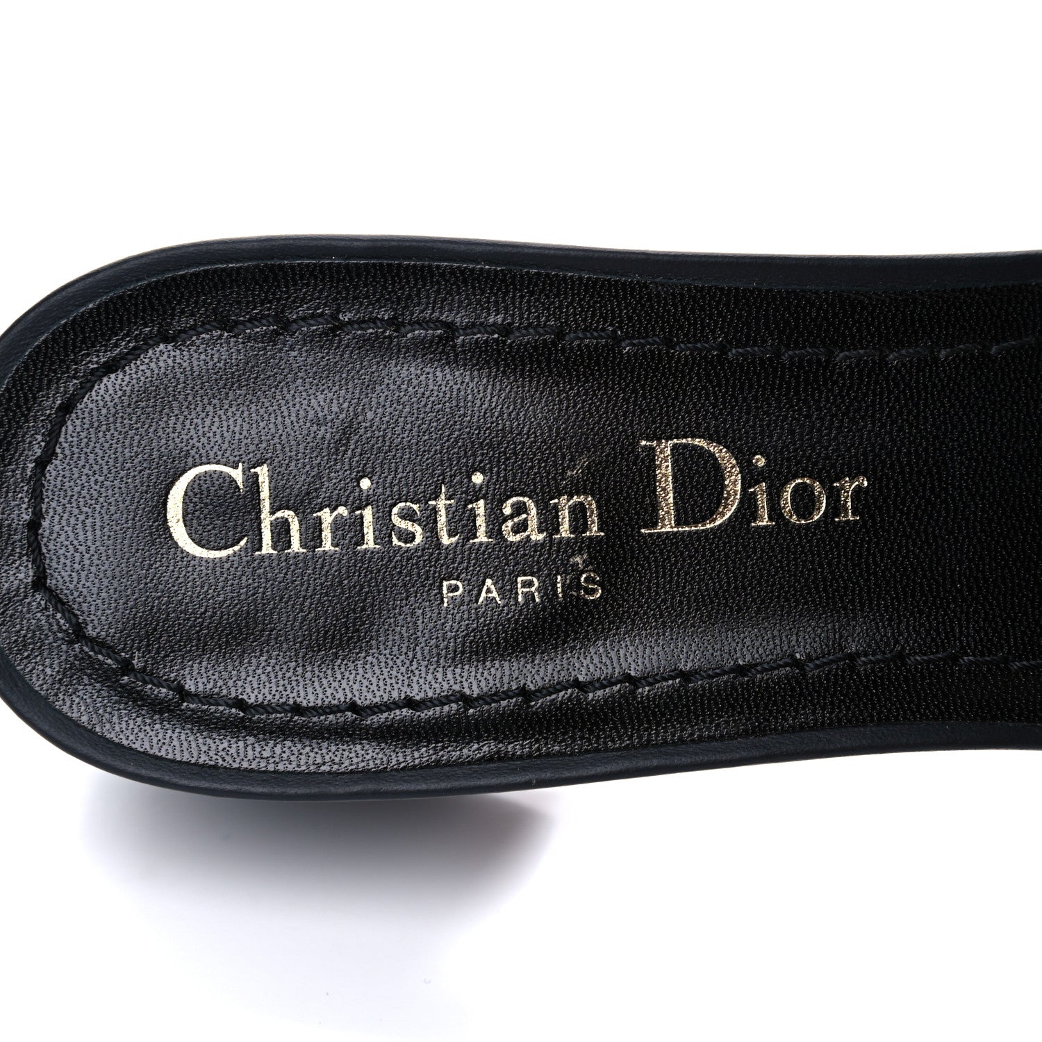 Christian Dior Cotton Embroidered Dway 40mm Slide Sandals 36.5 Deep Blue 7 of 9