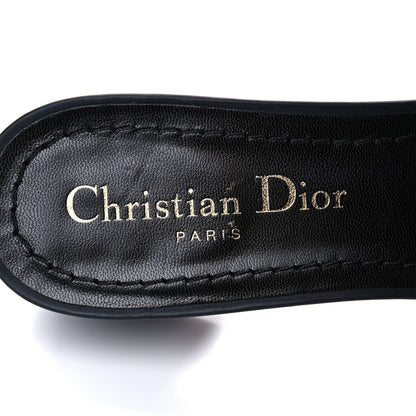 Christian Dior Cotton Embroidered Dway 40mm Slide Sandals 36.5 Deep Blue 7 of 9