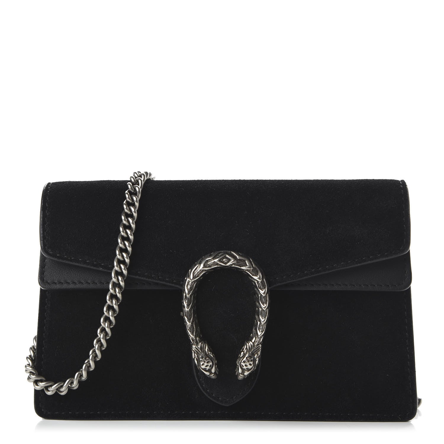 Gucci Suede Super Mini Dionysus Shoulder Bag Black 1 of 10