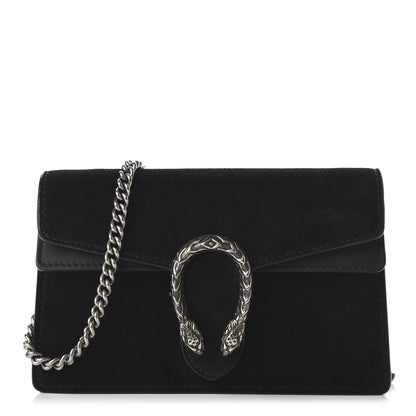 Gucci Suede Super Mini Dionysus Shoulder Bag Black 1 of 10