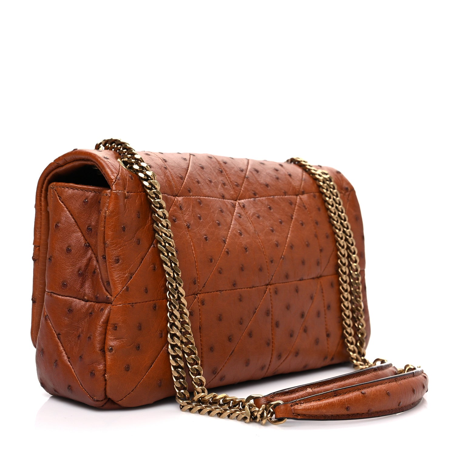 Saint Laurent Ostrich Patchwork Monogram Medium Jamie Tan 3 of 7