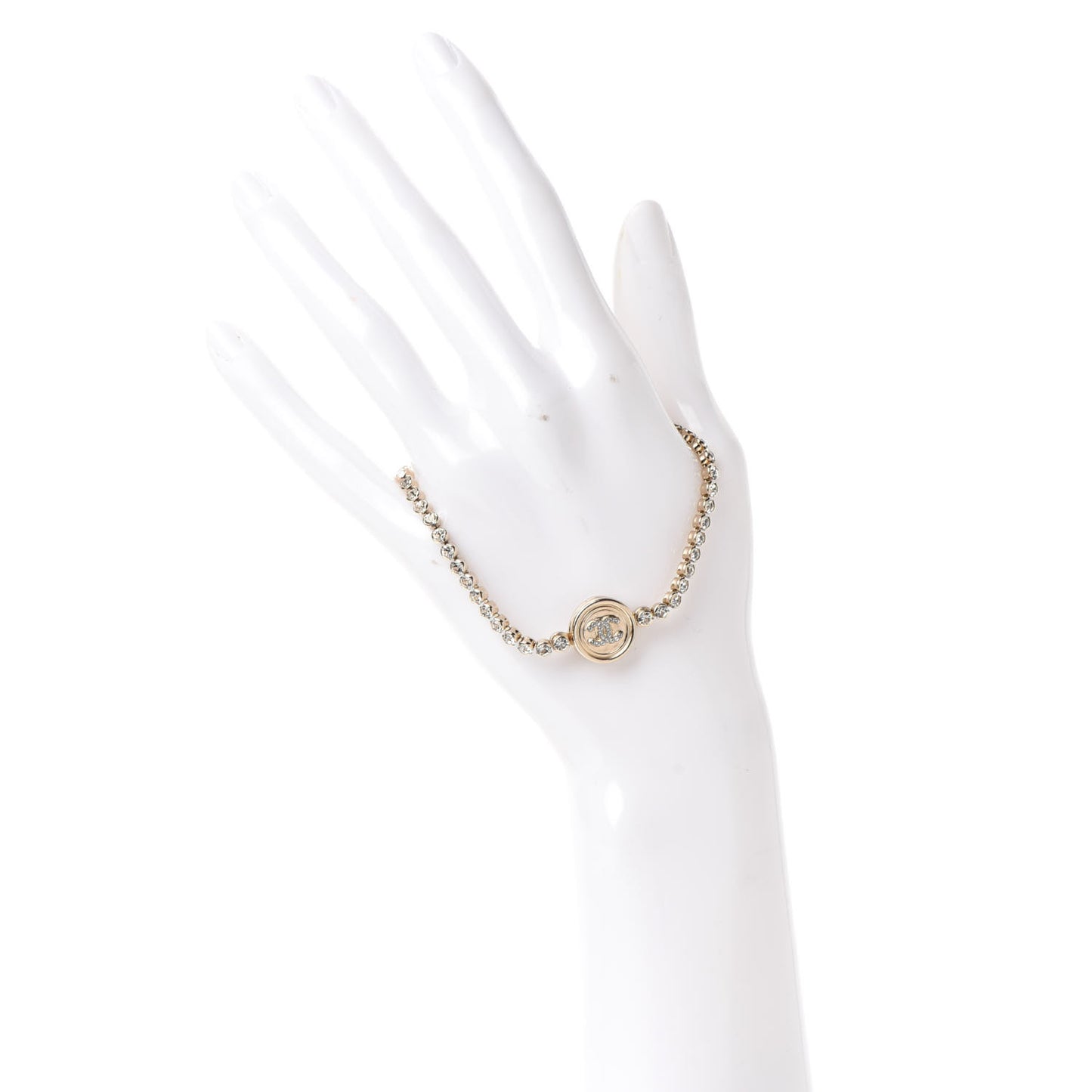 Crystal CC Chain Bracelet Gold
