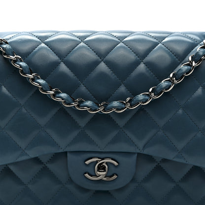 Chanel Lambskin Quilted Jumbo Double Flap Turquoise 8 of 10