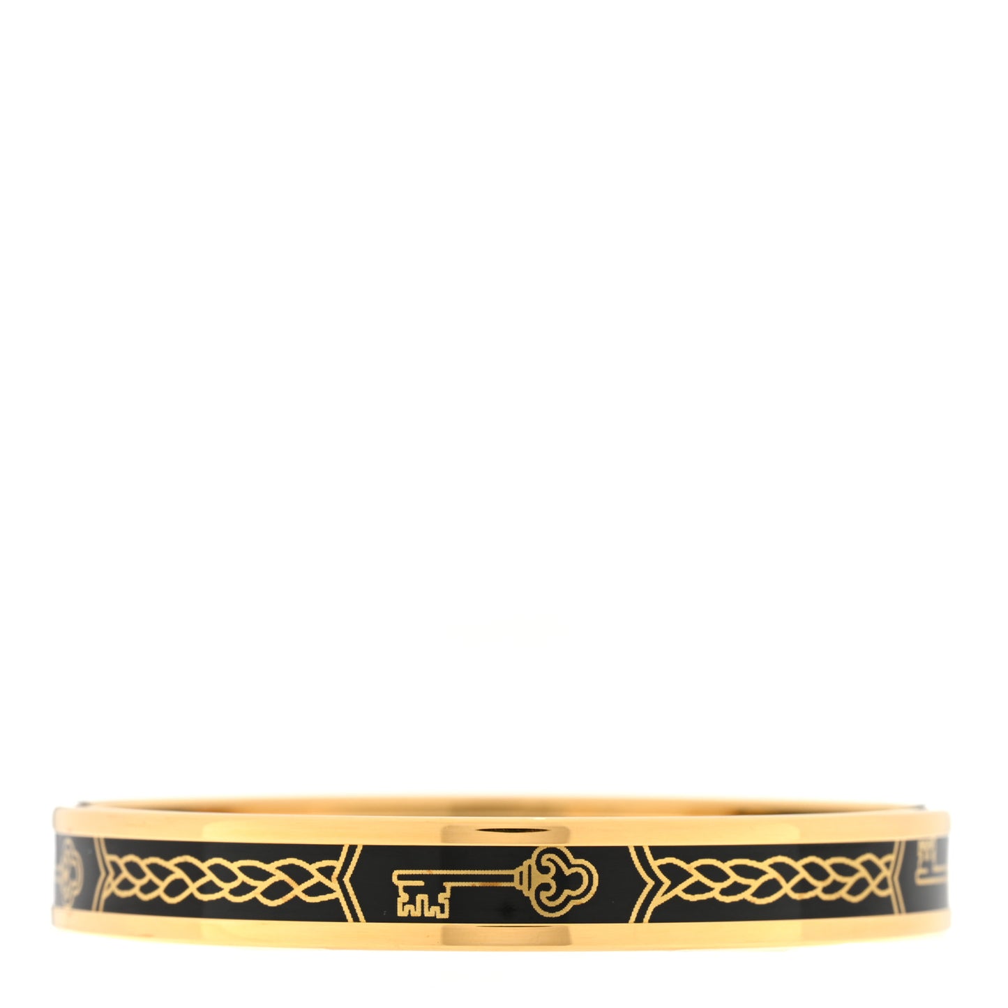 Enamel Printed Narrow Les Cles Bracelet 65 Black