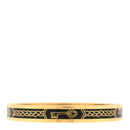 Hermes Enamel Printed Narrow Les Cles Bracelet 65 Black 1 of 3