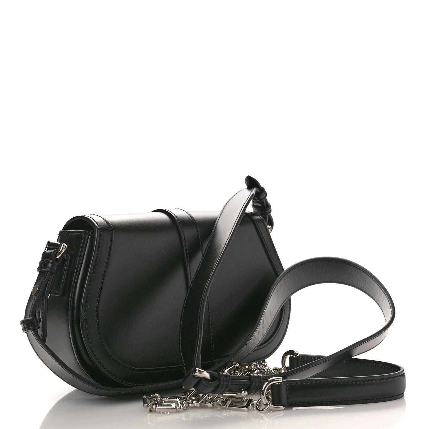 Calfskin Medium Greca Goddess Shoulder Bag Black