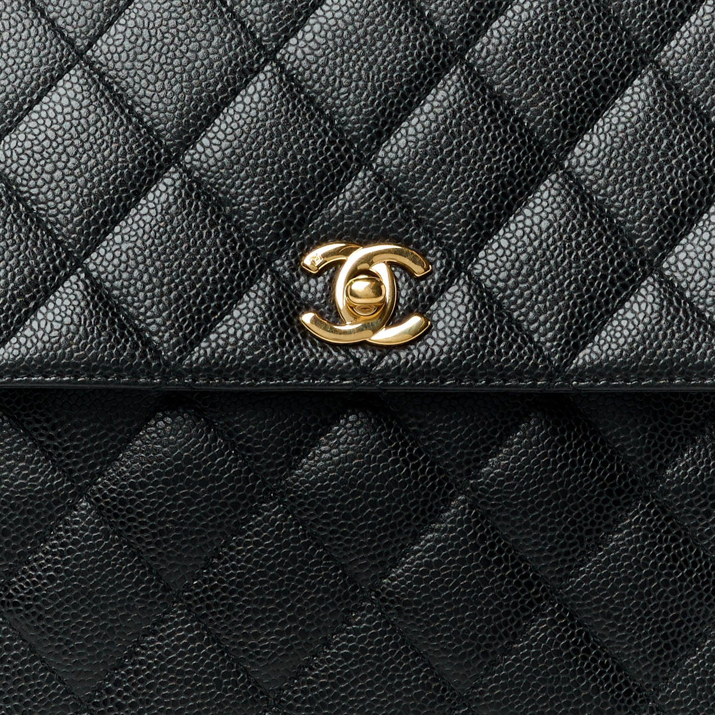 Caviar Quilted Jumbo Kelly Flap Black