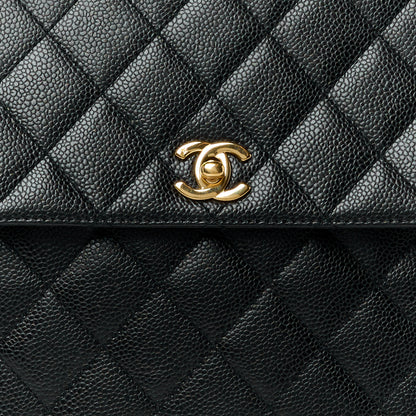 Chanel Caviar Quilted Jumbo Kelly Flap Black 9 of 13
