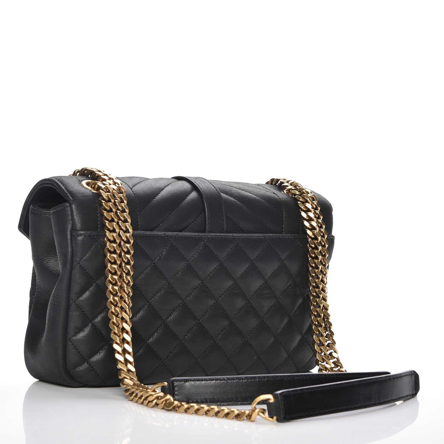 Saint Laurent Sheepskin Tri-Quilt Monogram Medium College Bag Black 3 of 6