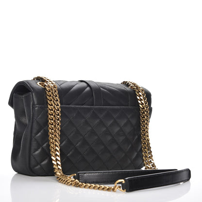 Saint Laurent Sheepskin Tri-Quilt Monogram Medium College Bag Black 3 of 6