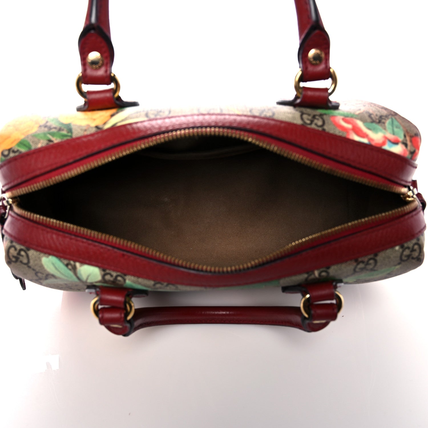 Gucci GG Supreme Monogram Tian Small Boston Beige Multicolor Red 5 of 20