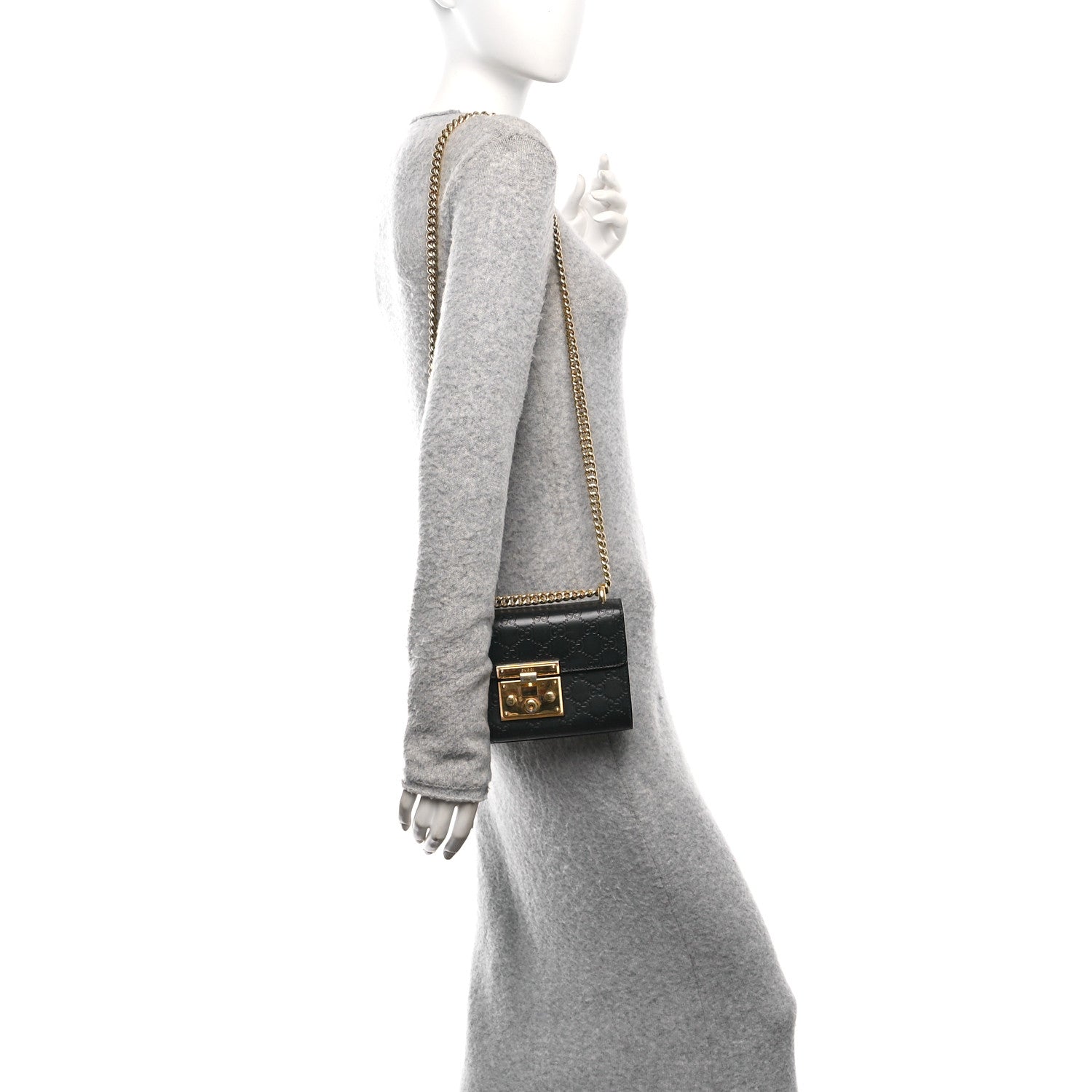 Gucci Guccissima Small Padlock Shoulder Bag Black 2 of 10
