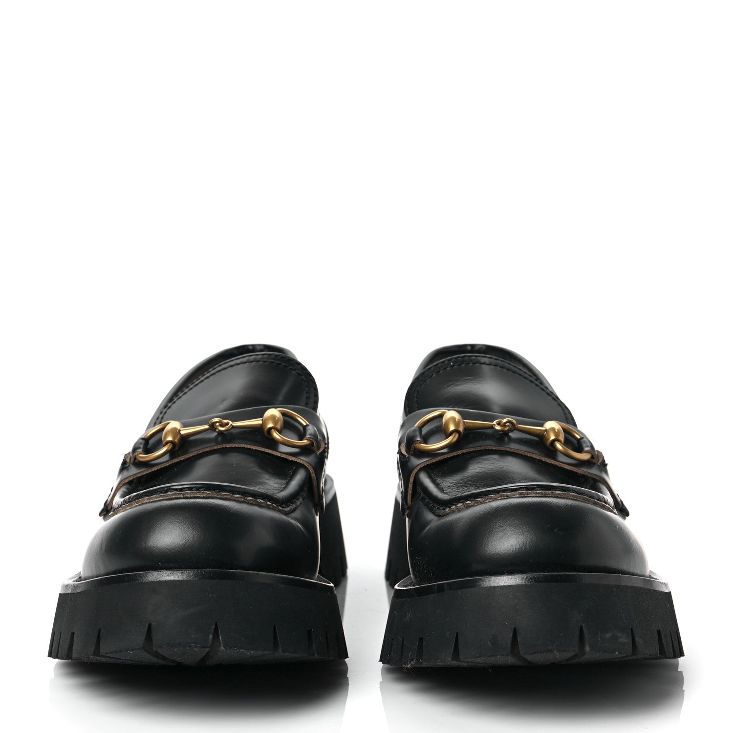 Gucci Cordovan Lux Womens Harald Horsebit 25mm Platform Loafers 40 Black 2 of 8