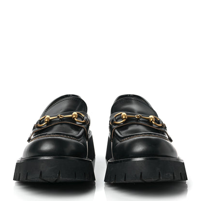 Gucci Cordovan Lux Womens Harald Horsebit 25mm Platform Loafers 40 Black 2 of 8