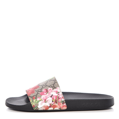 Gucci GG Supreme Monogram Blooms Slide Sandals 39 Beige Multicolor 1 of 8