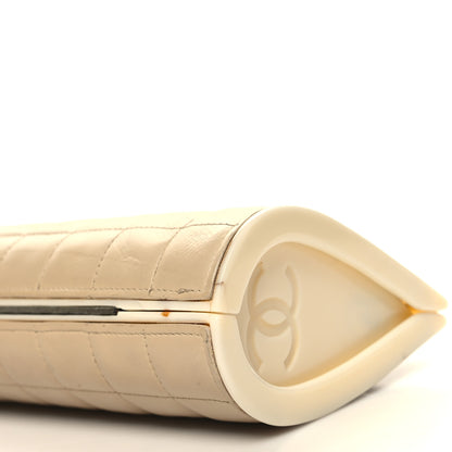 Chanel Lambskin Plexiglass Chocolate Bar Clutch Beige 10 of 12