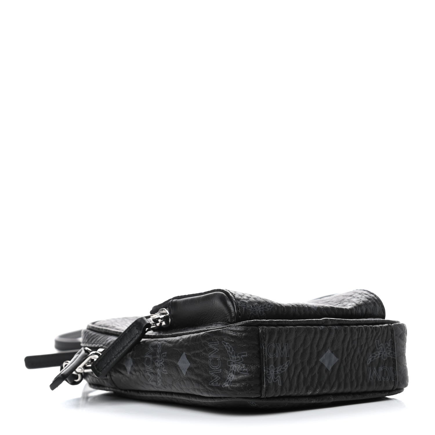 MCM Visetos Double Zip Crossbody Pouch Black 3 of 4