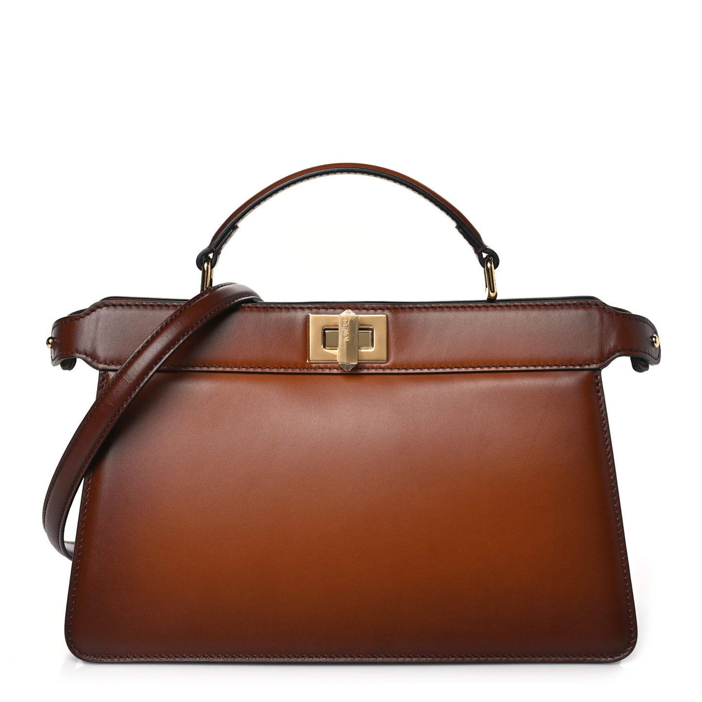 Vitello King Tamponato Medium Peekaboo I SEE U East West Satchel Cuoio