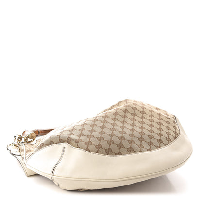 Gucci Monogram Peggy Bamboo Top Handle Bag Off White 4 of 10