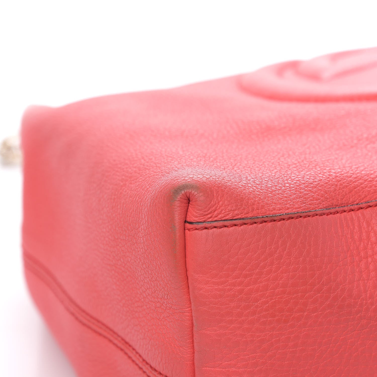 Gucci Pebbled Calfskin Medium Soho Chain Shoulder Bag Begonia Pink 10 of 15