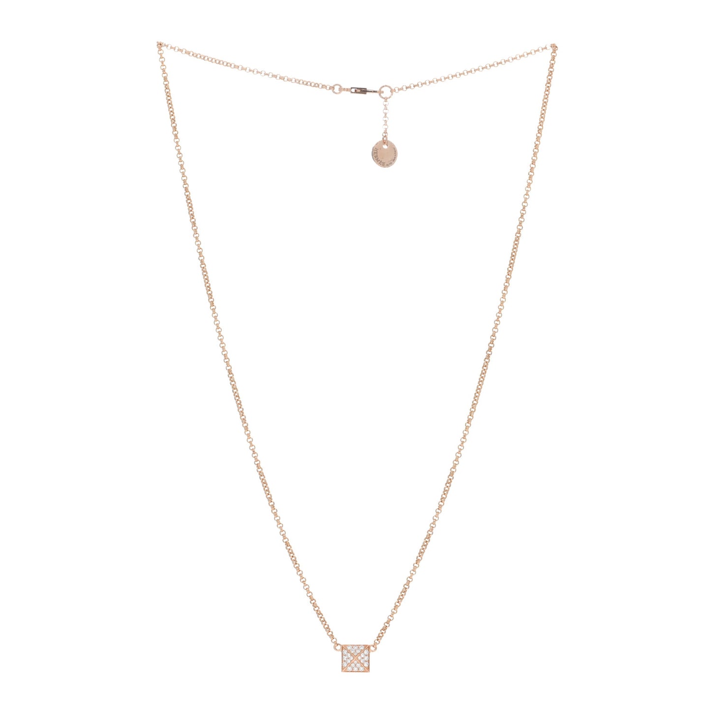 18K Rose Gold Diamond Clou d'H Pendant Necklace