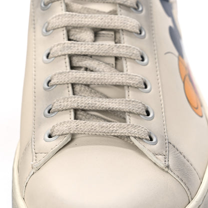 Gucci X DISNEY Miro Soft Calfskin Mickey Mouse Print Mens Ace Sneakers 8.5 Ivory Deep Orange 6 of 13