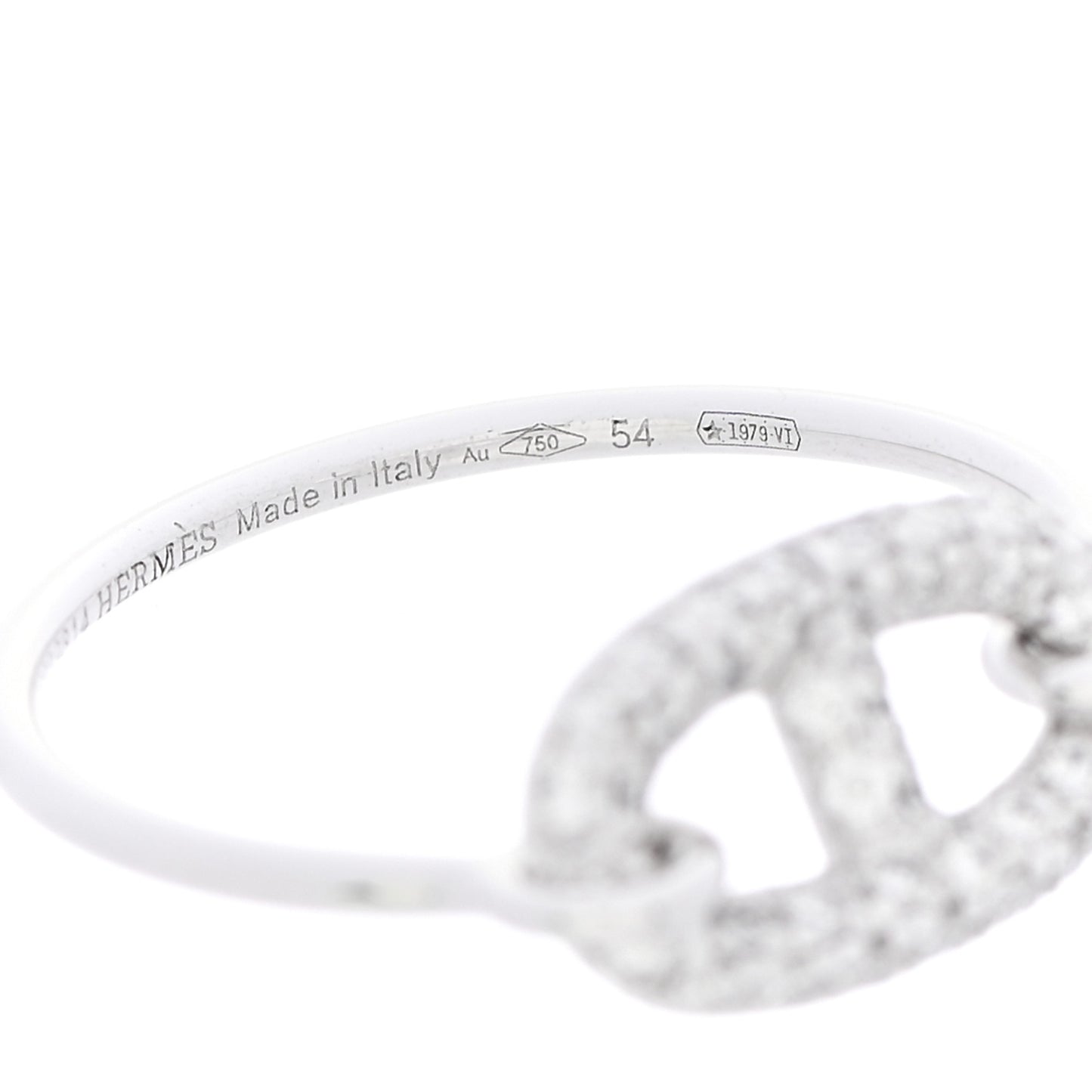 18K White Gold Diamond Farandole Ring 54 6.75