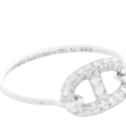 Hermes 18K White Gold Diamond Farandole Ring 54 6.75 5 of 7