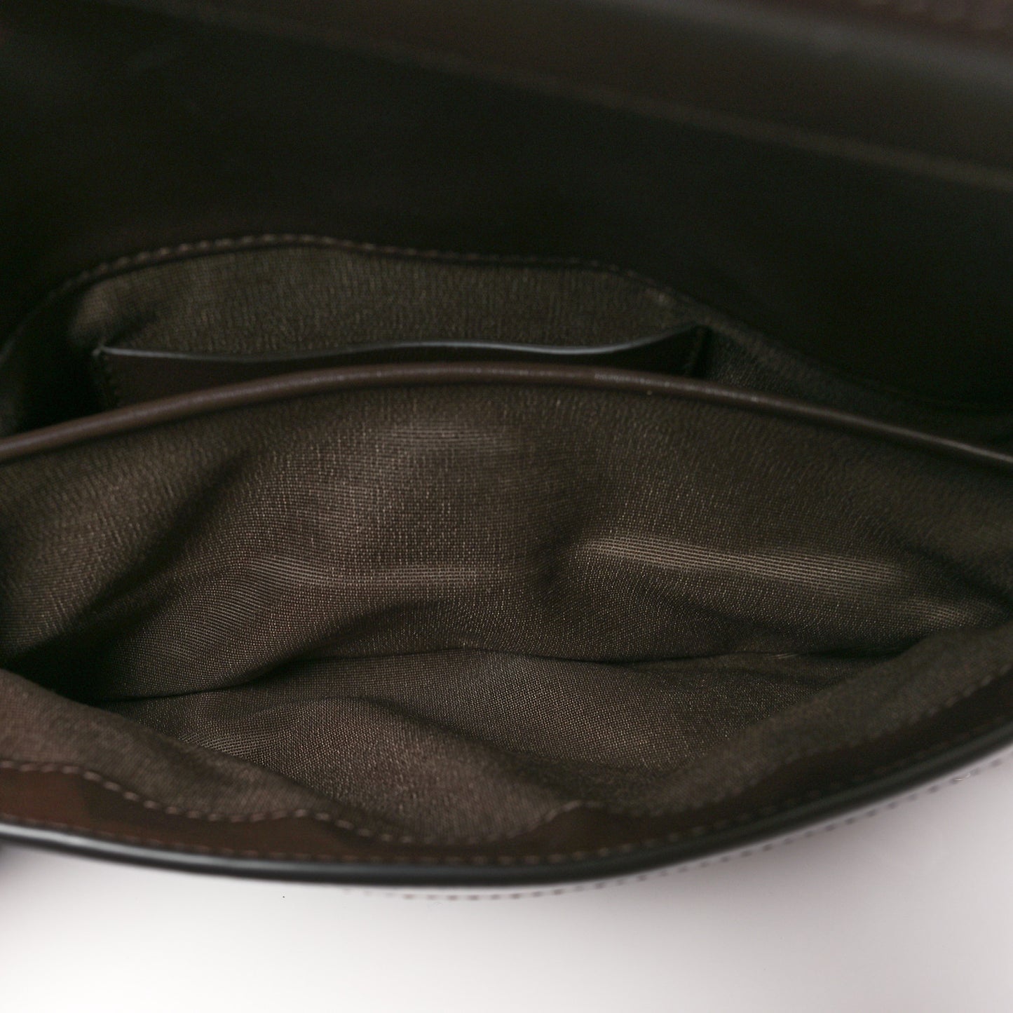 Patent Calfskin Small P'tit Voyou Shoulder Bag Ebony Brown