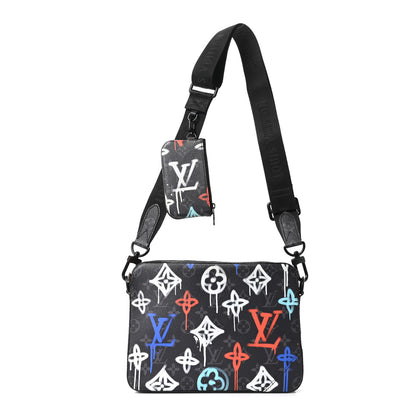 Louis Vuitton Monogram Eclipse LV Graffiti Trio Messenger Multicolor 1 of 11