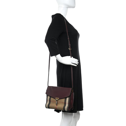 Burberry Derby Calfskin House Check Small Macken Crossbody Bag Mahogany Red 2 of 5