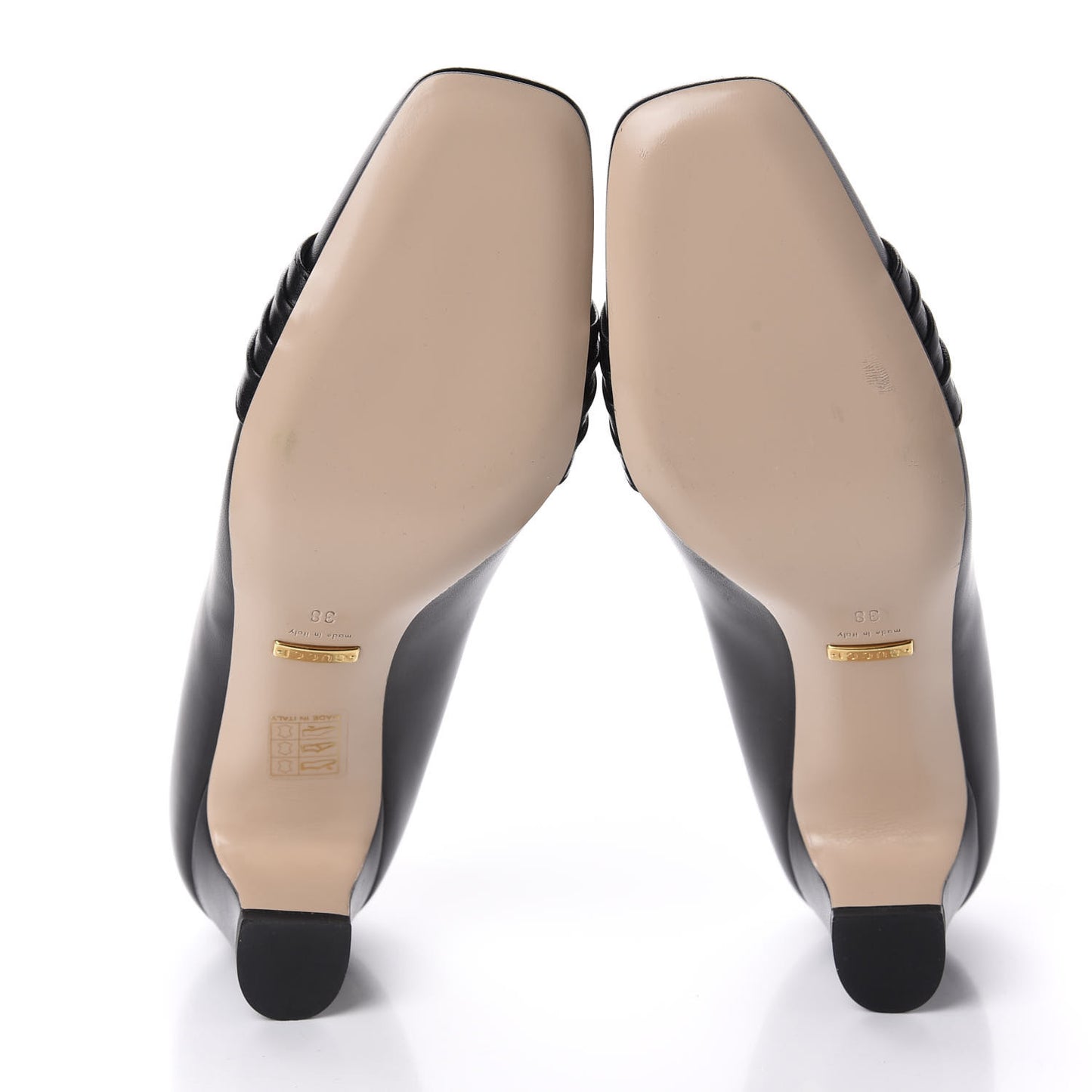 Malaga Kid Half Moon GG Square Toe Pumps 38 Black