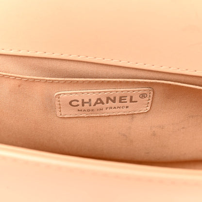 Chanel Calfskin Chevron Quilted Medium Braided Boy Flap Beige 6 of 14