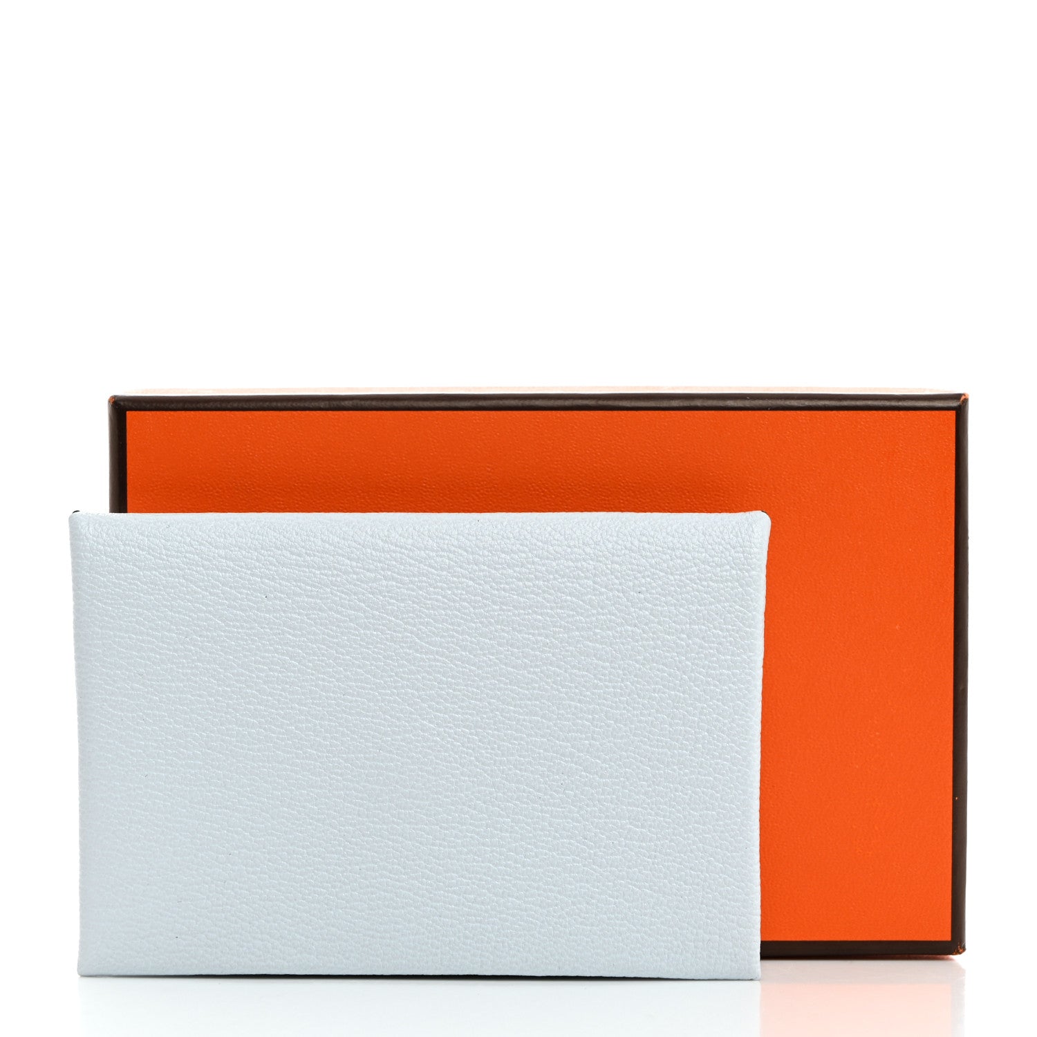 Hermes Chevre Mysore Verso Calvi Card Case Bleu Brume Brique 8 of 8