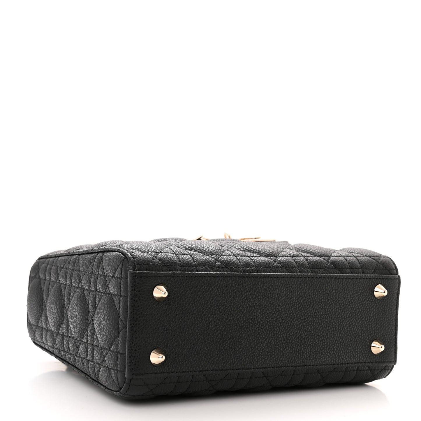 Grained Calfskin Cannage Small Lady Dior Black