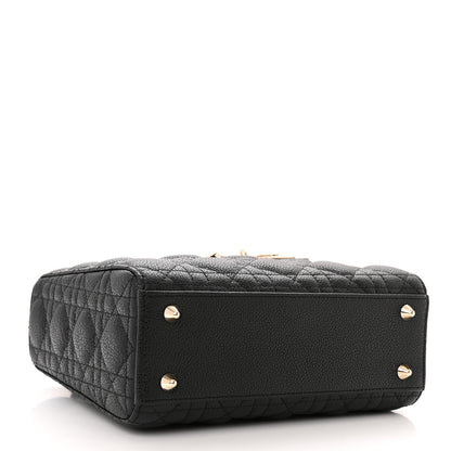 Christian Dior Grained Calfskin Cannage Small Lady Dior Black 4 of 12