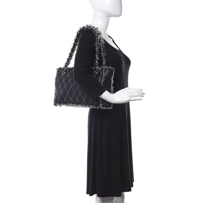Chanel Tweed Calfskin Tweedy Shopping Tote Black 2 of 12